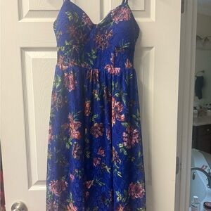 Floral Blue Lace Dress